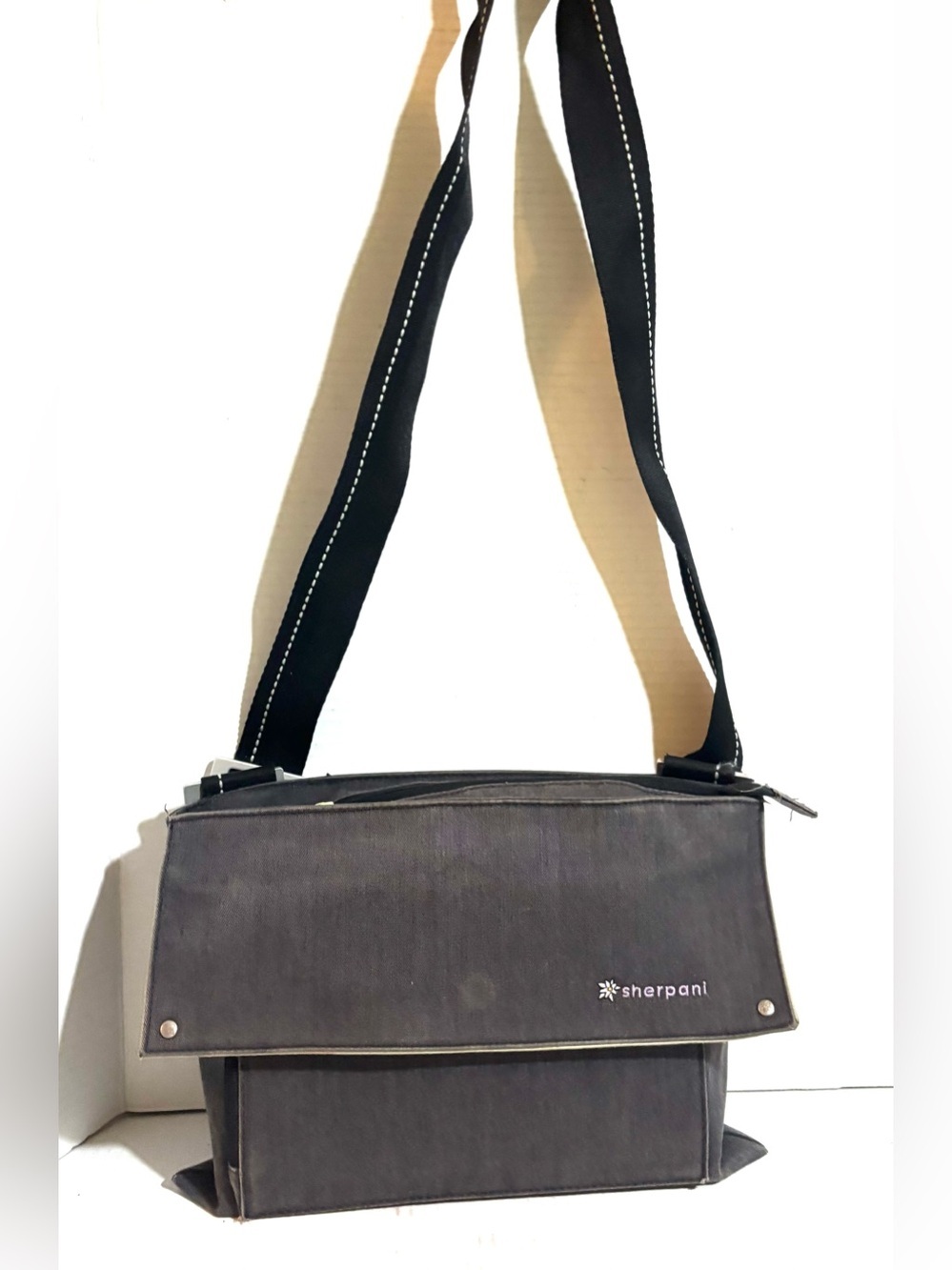 Sherpani unisex Black Gray Messenger Crossbody Bag